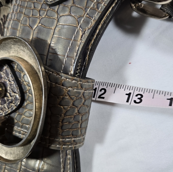 RARE- Vintage Y2K Guess Large Tapestry Cloth Alligator Print Handbag - Picture 10 of 12